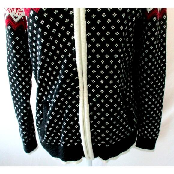 Izod Women's Long Sleeve Red, White & Blue Hooded Zip Front Sweater Size Medium - Picture 2 of 10